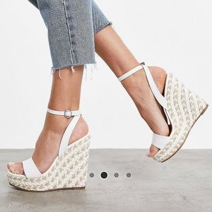ASOS design espadrilles wedges white size US 8